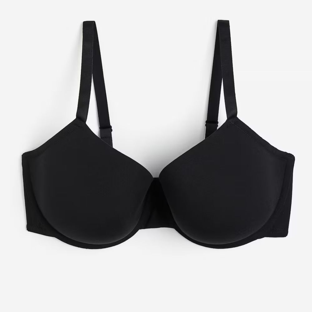 H&M Black Lightly Lined Molded Cups Underwire Bra, Sz 32D
